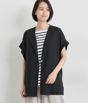 リネンMIXサマージャケット(チャコール-M)