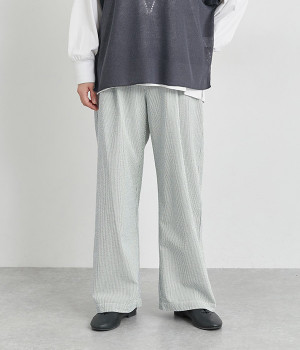 サッカーストレートパンツ(ブルーストライプ-L)