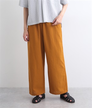 コットンリネンパンツ(オレンジ-L)