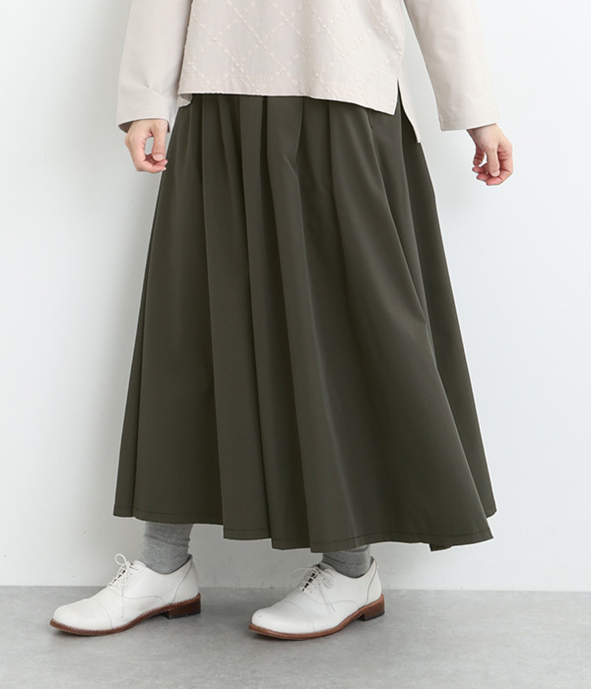 ウエストイージータックスカート(チャコール-M)