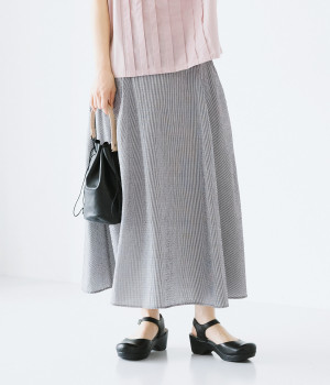 サッカースカート(ブラックストライプ-L)