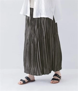 リネンMIXプリーツスカート