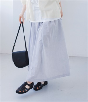 コットンコードストライプスカート(ブルー-L)