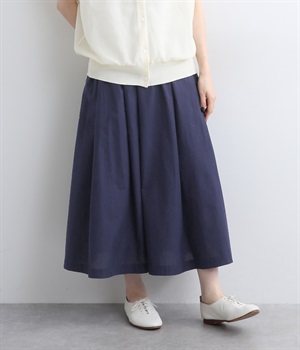コットンコードストライプスカート(ネイビー-L)