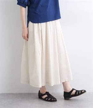 コットンコードストライプスカート(ベージュ-L)