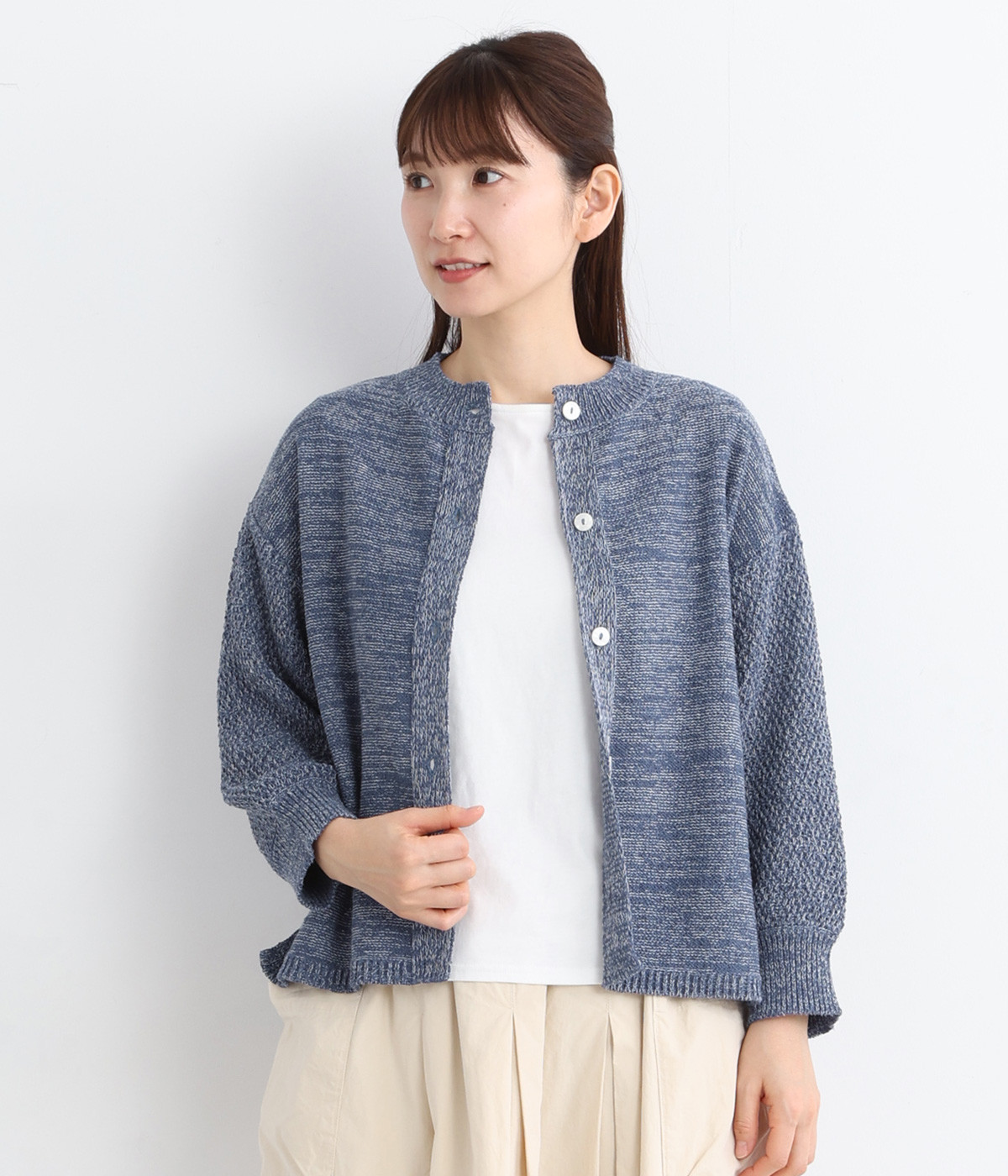2wayカーディガン(ブルー-M)