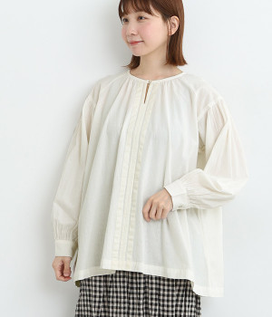 テープギャザープルオーバー(アイボリー-ONESIZE)