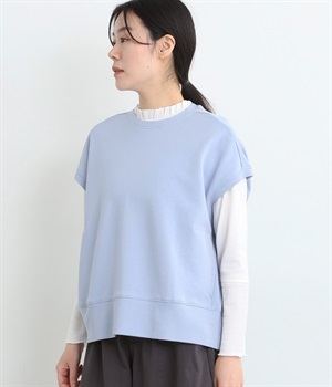 コットン裏毛ベスト(ライトブルー-M)