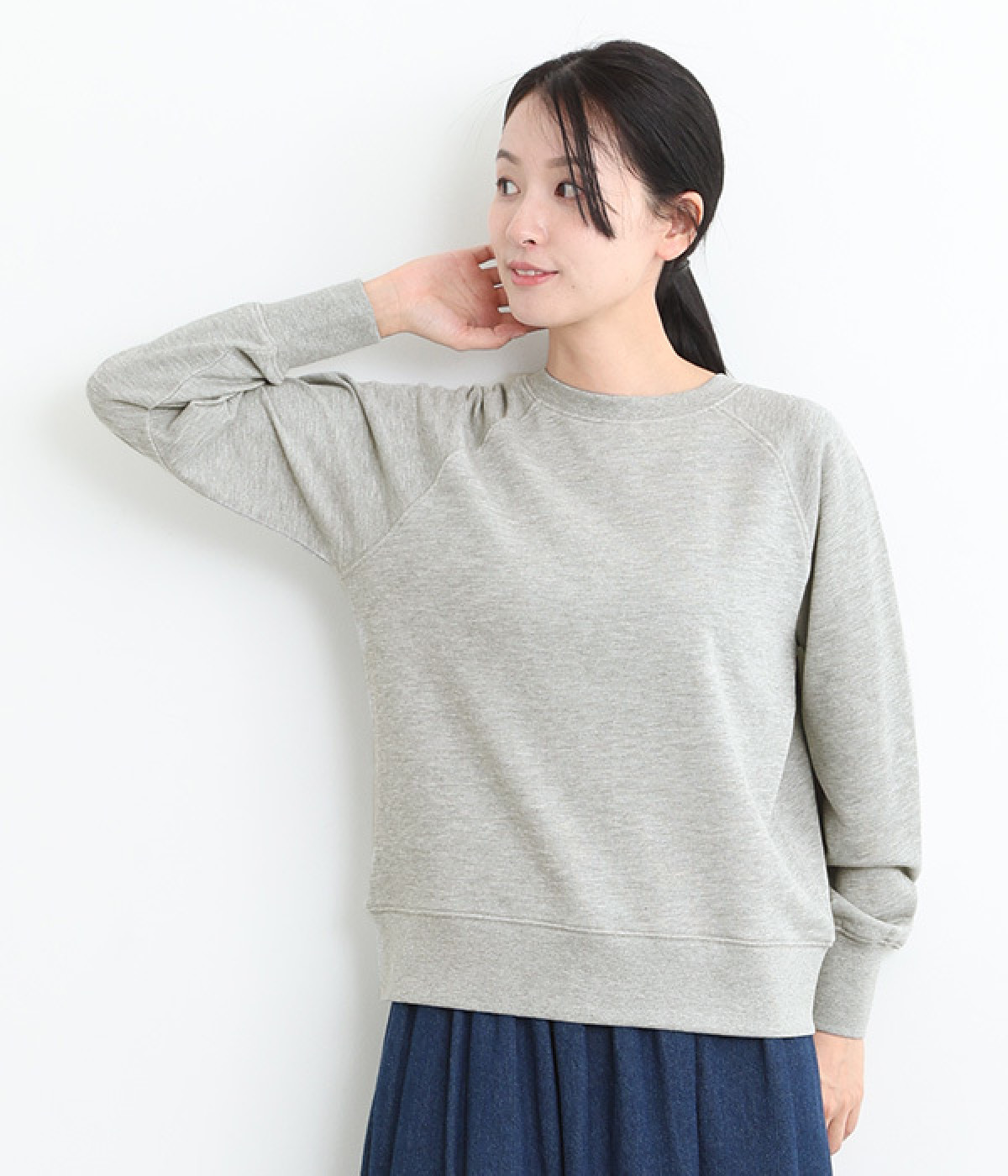 コットン裏毛2wayカーディガン(杢グレー-M)