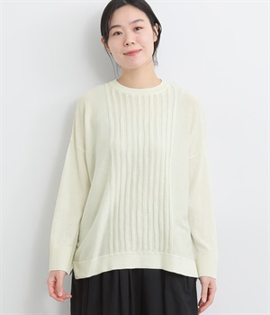 フロントタックニットプルオーバー(オフホワイト-L)