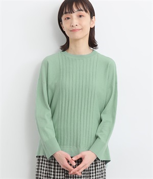 フロントタックニットプルオーバー(グリーン-L)