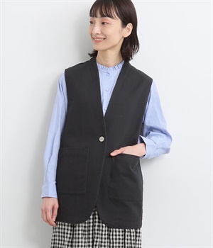 コットンツイルベスト(チャコール-M)