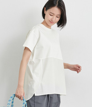 フレアー切替カットプルオーバー(オフホワイト-L)