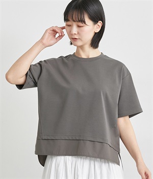 サイド布帛ドッキングプルオーバー(チャコール-L)