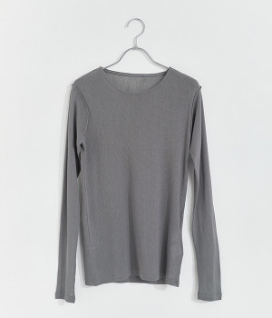 コットンメッシュクルーネックインナー(チャコール-M)