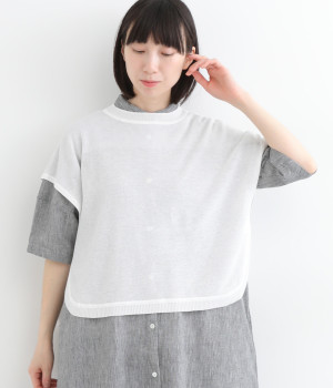 シアーニットプルオーバー(オフホワイト-L)