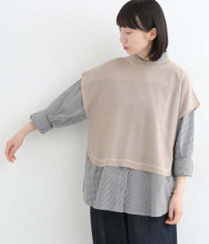 シアーニットプルオーバー(グレージュ-L)