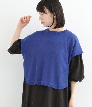 シアーニットプルオーバー(ブルー-L)