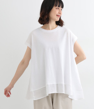 ナシジフレアチュニックTシャツ(オフホワイト-ONESIZE)