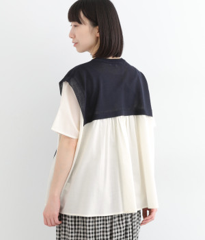 サイドフハクニットプルオーバー(ネイビー-L)