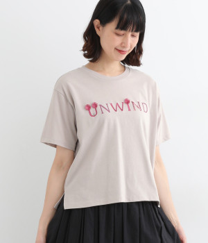 エンブロイダリーロゴTシャツ(グレー-L)