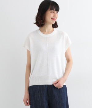 ニットコンビTシャツ(オフホワイト-M)