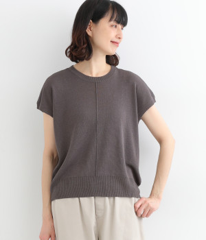 ニットコンビTシャツ(チャコール-L)
