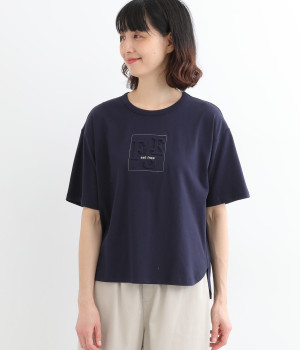 エンボスロゴTシャツ(ネイビー-L)