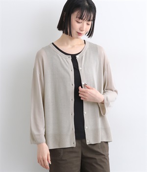 ビスコースナイロン強撚糸ライト2wayカーディガン