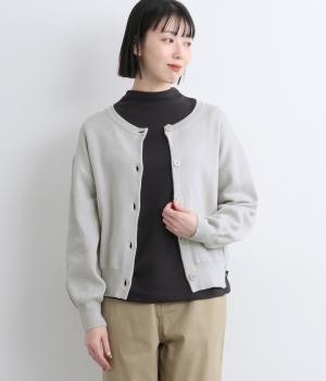 コットンミラノリブニットカーディガン