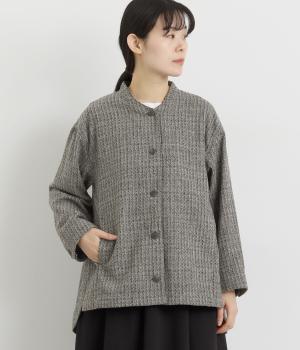 ツイードブルゾン(チャコール-F)