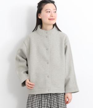 スタンドカラーポンディングブルゾン(ライトグレー-M)