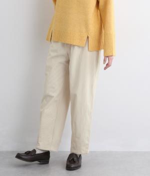 ソフトコールタックコクーンパンツ(アイボリー-L)