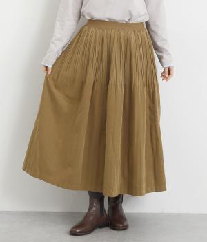 フェイクスエードプリーツスカート(キャメル-L)