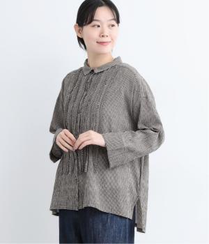 シュリンクフリルブラウス(ベージュ-L)