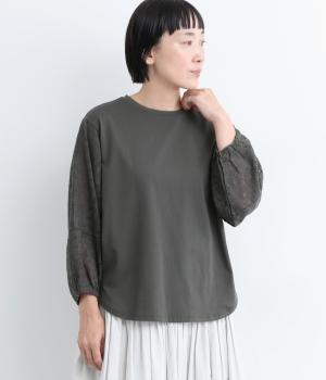レーススリーブプルオーバー(チャコール-L)