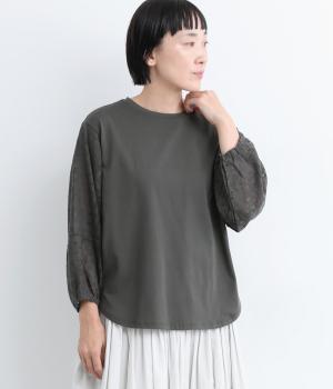レーススリーブプルオーバー(チャコール-M)