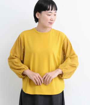 レーススリーブプルオーバー(マスタード-L)