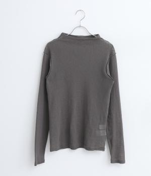 コットンメッシュボトルネックインナー(チャコール-L)