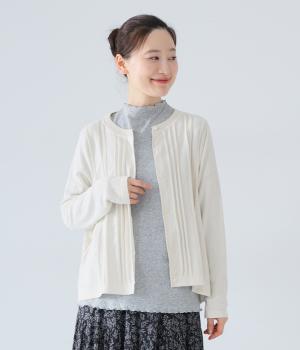 コットンシルクMIXカーディガン(アイボリー-F)