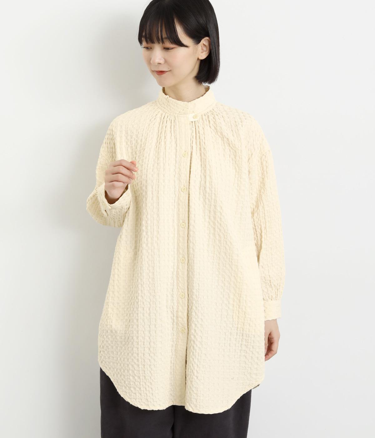 ジャカードロングシャツ(アイボリー-F)