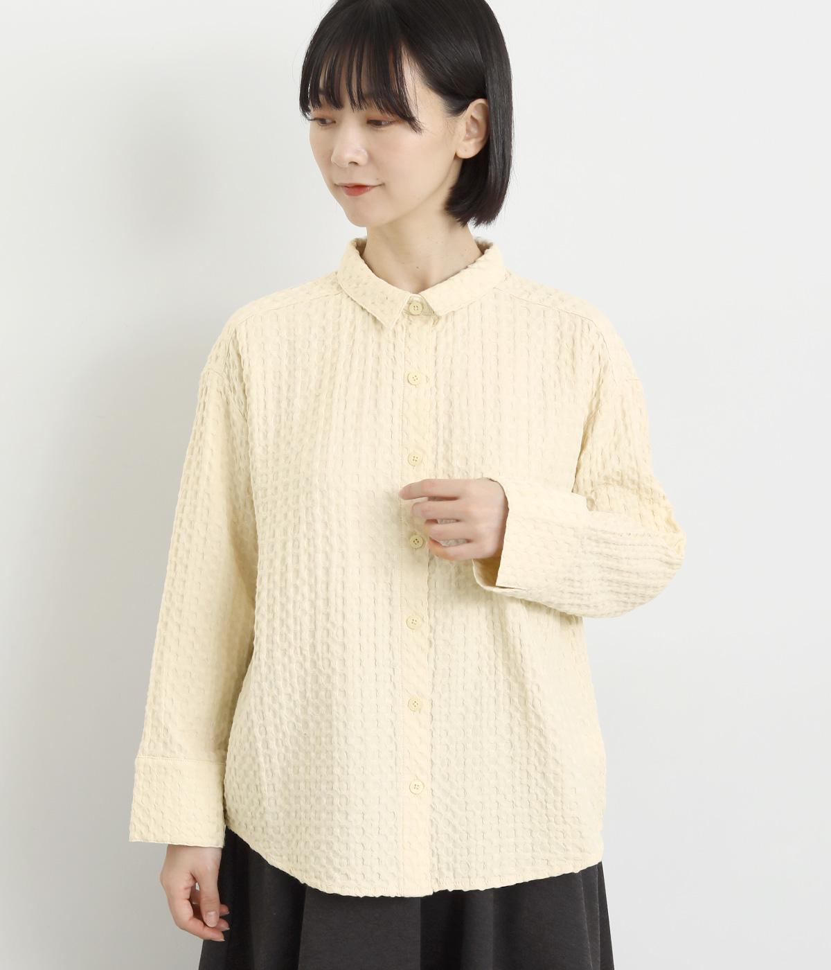 ジャカードブラウス(アイボリー-M)