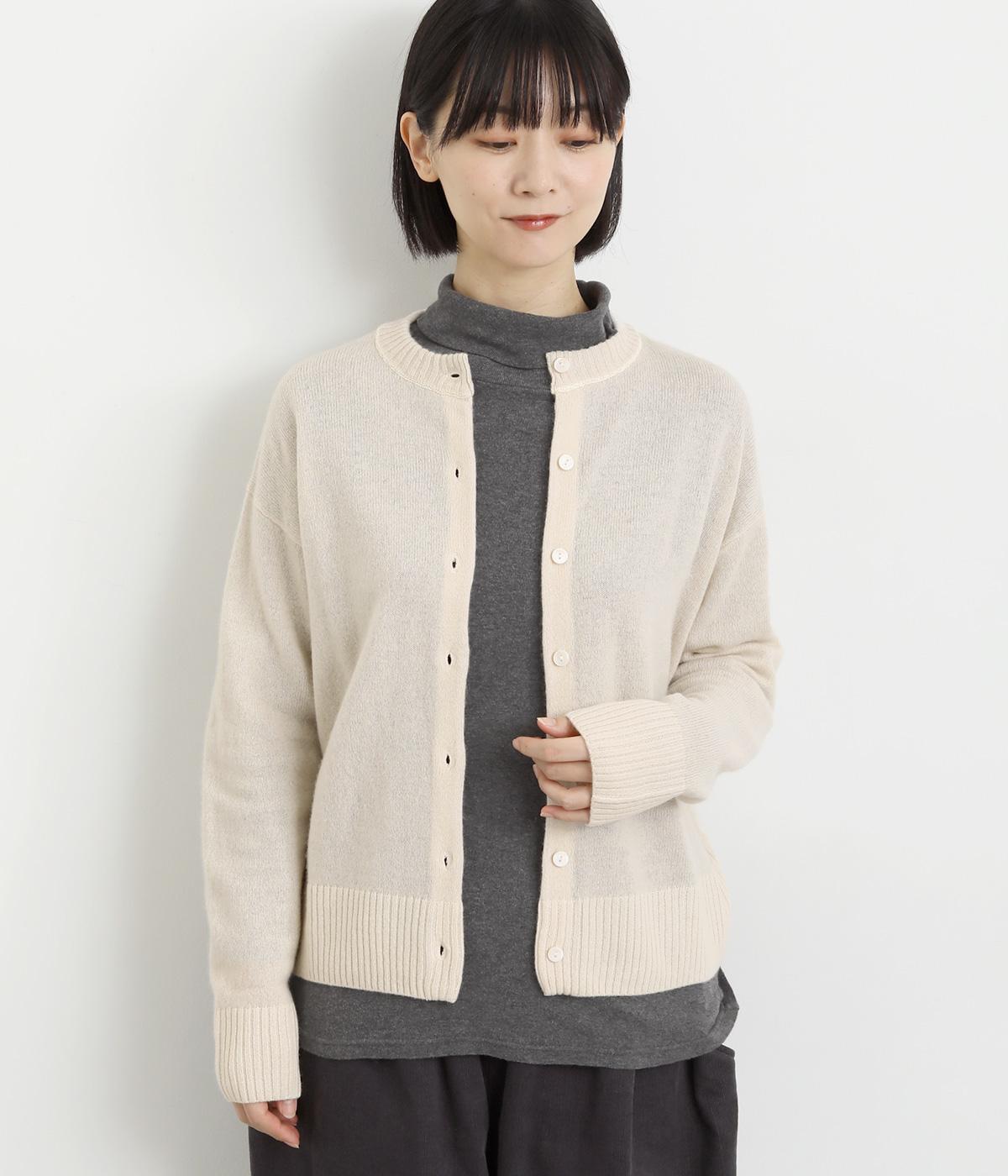 ウールカシミヤ2wayカーディガン(アイボリー-M)