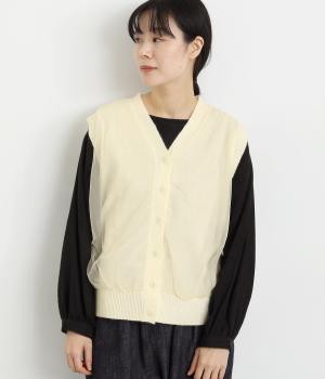 チュールレイヤードニットベスト(アイボリー-F)