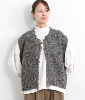 カラーネップニットベスト(チャコール-L)