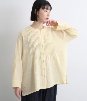 コットンダブルガーゼタックブラウス(アイボリー-M)