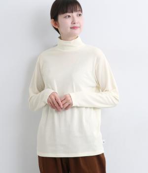 接結天竺ハイネックプルオーバー(オフホワイト-M)