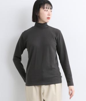 接結天竺ハイネックプルオーバー(チャコール-L)
