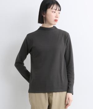 接結天竺ボトルネックプルオーバー(チャコール-M)