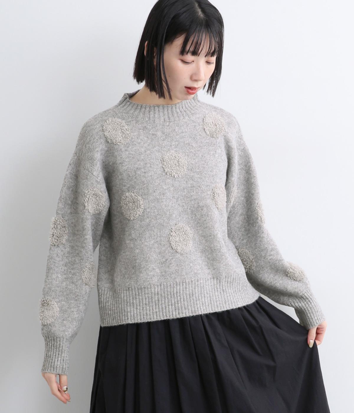ループドットニットプルオーバー(グレー-M)